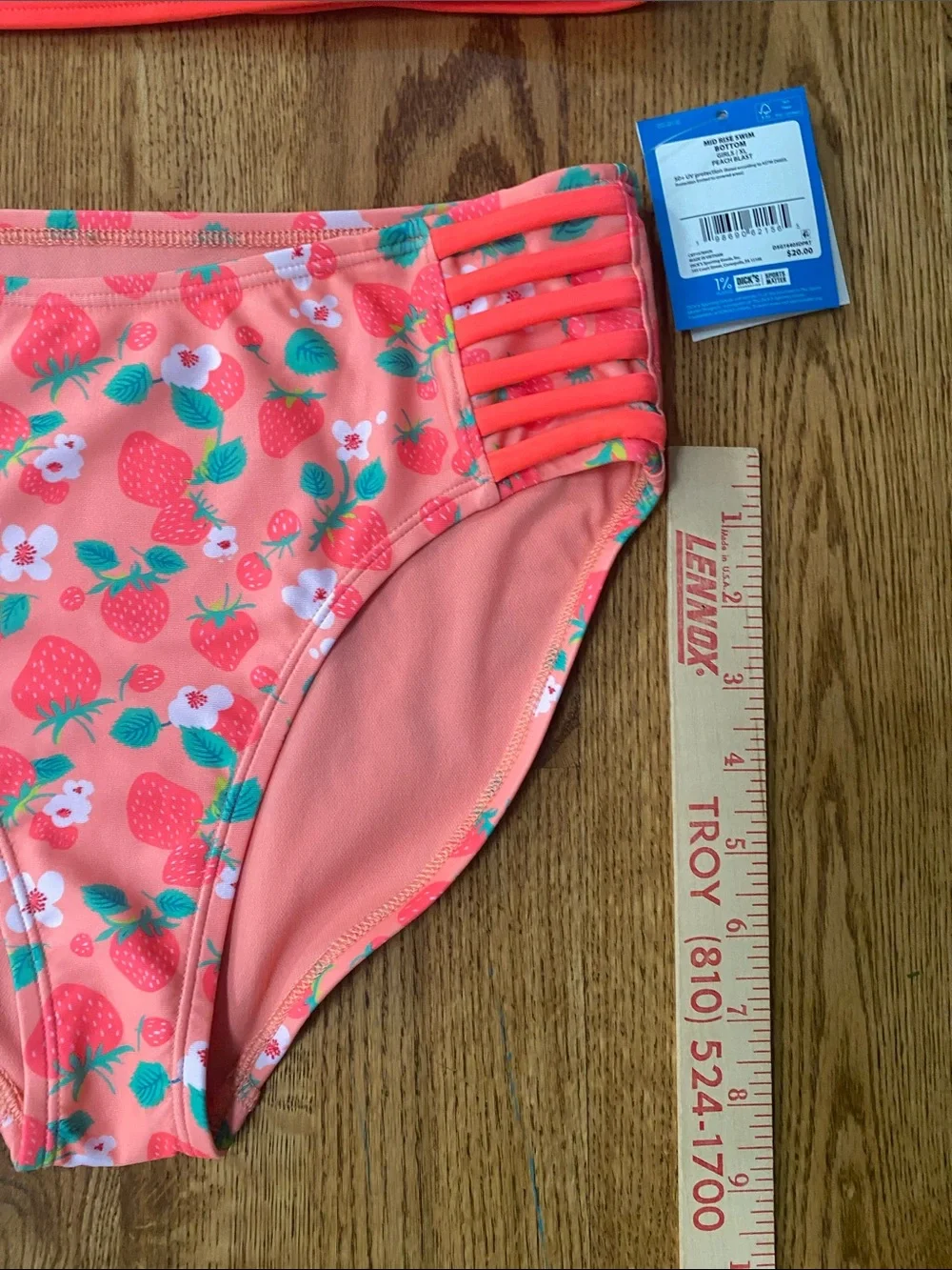 NWT DSG two piece strawberry bathing suit size XL swim top and bottom